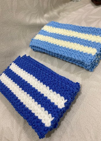 Mavi Beyaz Çizgili Banyo Süngeri - Görsel 4