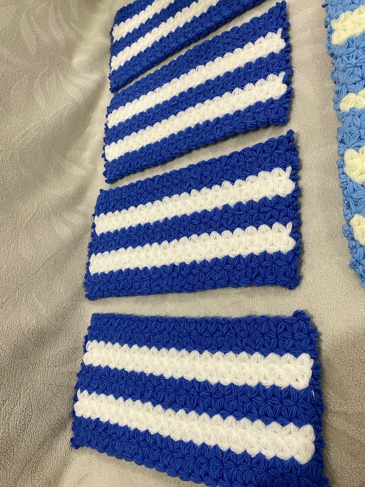 Lacivert Beyaz Çizgili Banyo Süngeri - Görsel 2