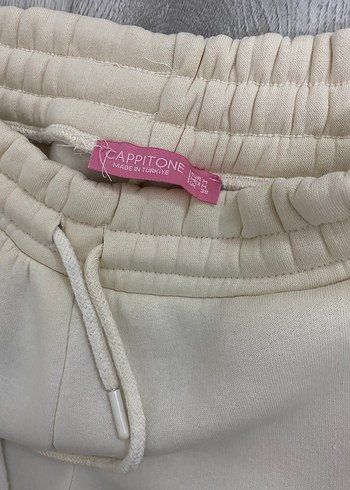 Beyaz Bağcıklı Rahat Kesim Kadın Eşofman - Görsel 11