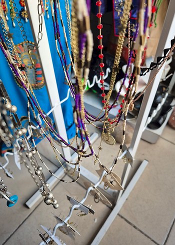 Renkli Desenli Bohem Zincir Kolye - Görsel 7