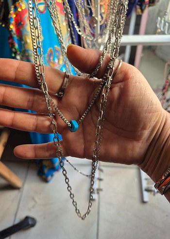 Renkli Desenli Bohem Zincir Kolye - Görsel 4