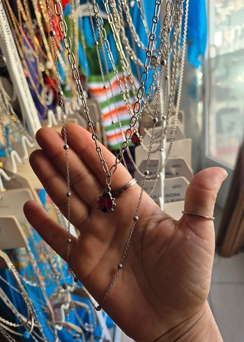 Renkli Desenli Bohem Zincir Kolye - Görsel 8