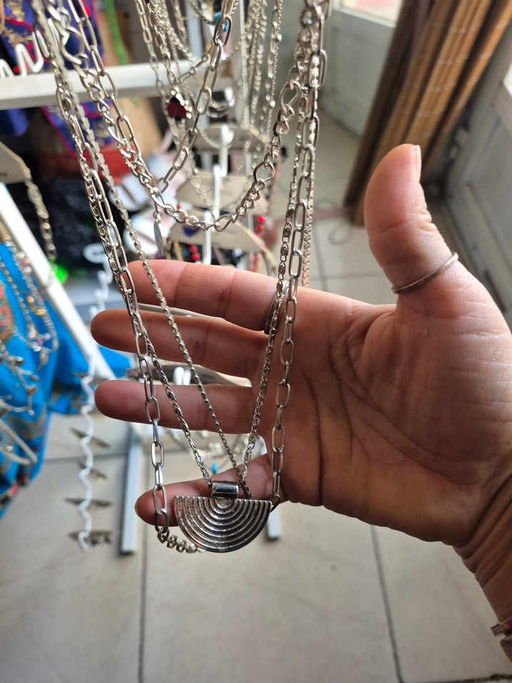 Renkli Desenli Bohem Zincir Kolye - Görsel 5