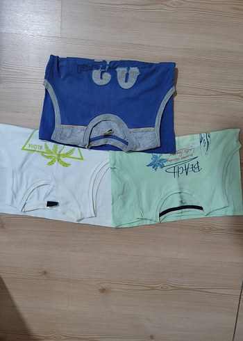 7 Yaş Beden Erkek Çocuk Baskılı Mavi Tişört