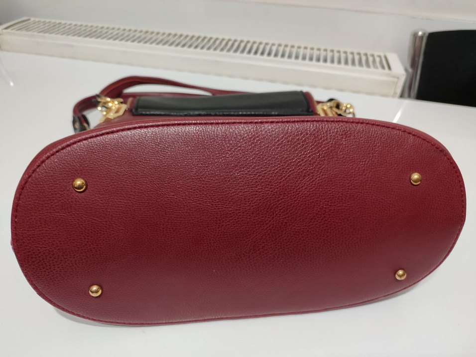 Bordo Deri Kadın Omuz Çantası - Görsel 5