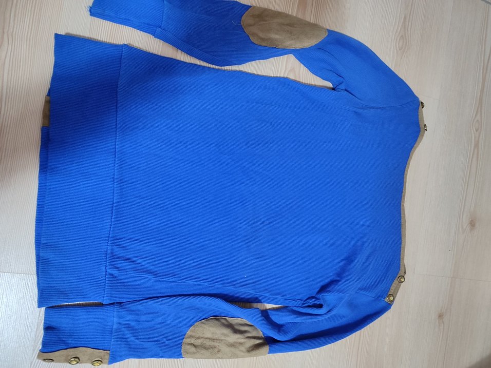 Düğmeli Mavi Kadın Sweatshirt - Görsel 4