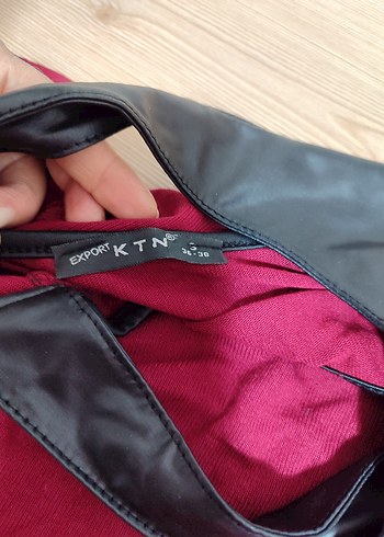 Bordo Uzun Kollu Kadın Tişört - Görsel 4