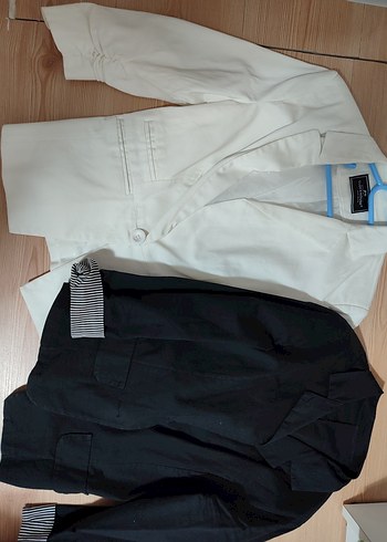 Kadın Beyaz Düğmeli Midi Blazer Ceket - Görsel 8