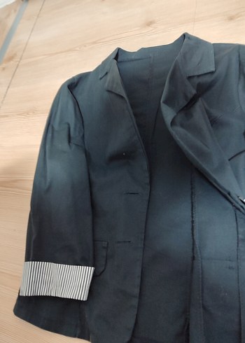 Kadın Beyaz Düğmeli Midi Blazer Ceket - Görsel 18