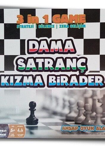 Beden Renk Hobi Dama - Satranç - Kızma Birader 3'lü Oyun