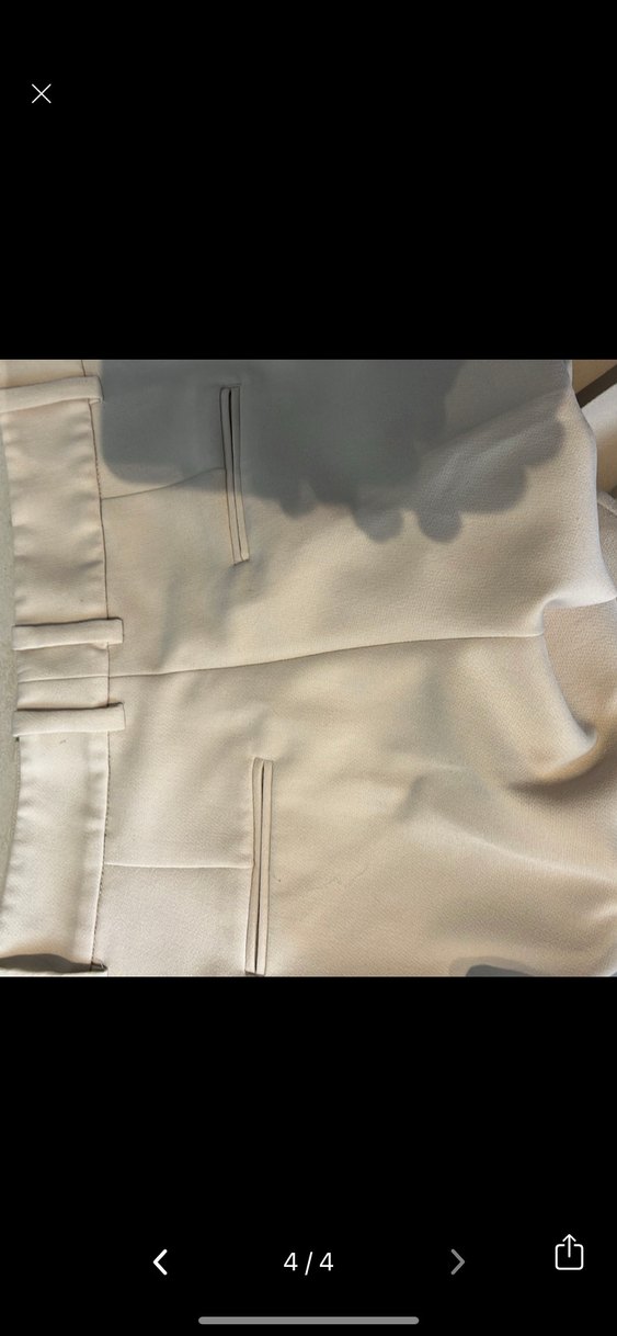 Bej Pilili Kadın Kumaş Pantolon - Görsel 4