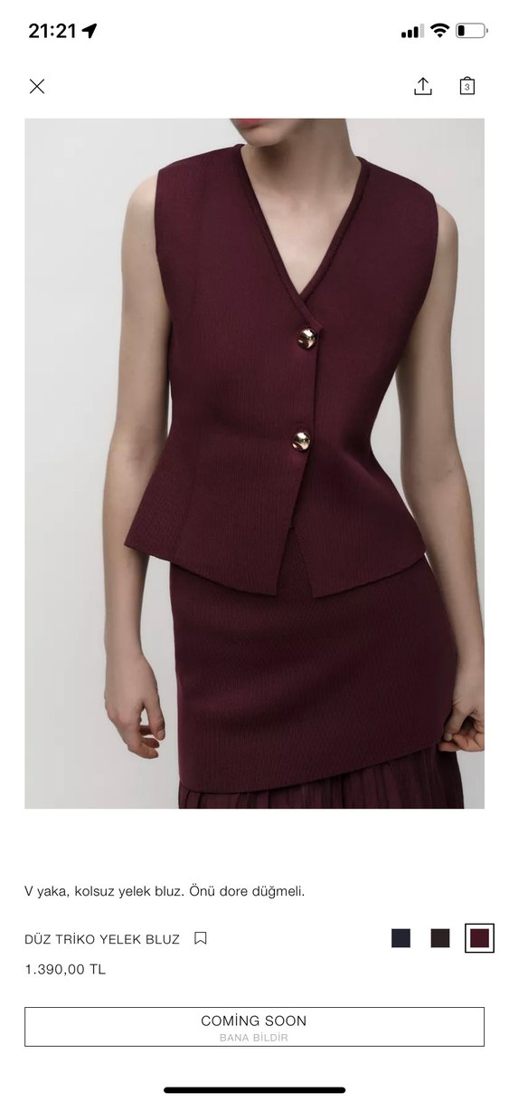 Bordo Düğmeli Kadın Süveter - Görsel 3