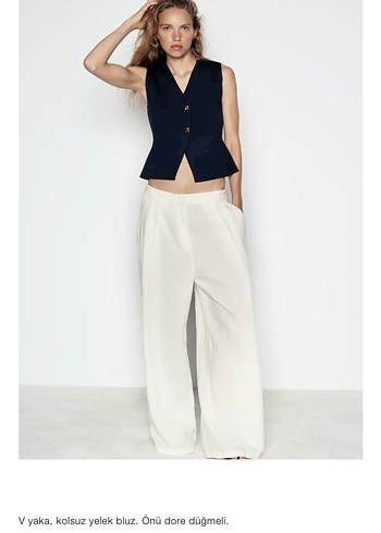 Düğmeli Lacivert Kadın Yün Yelek - Görsel 3