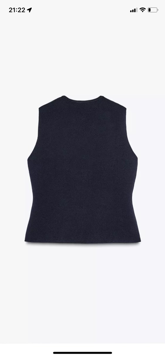 Düğmeli Lacivert Kadın Yün Yelek - Görsel 2