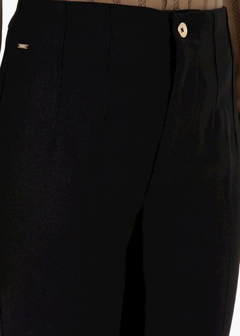 Düğmeli Bej Kadın Ofis Pantolonu - Görsel 5