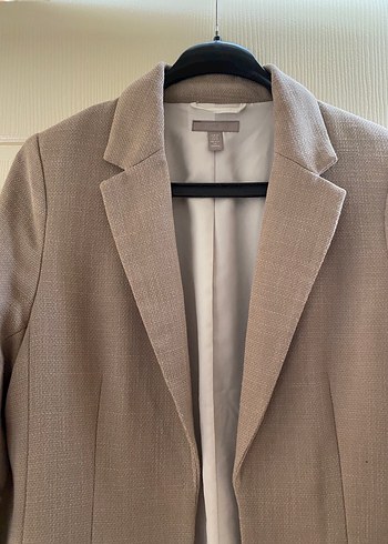 Bej Kadın Keten Midi Blazer - Görsel 2