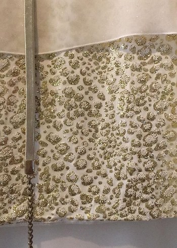 Ayhan- Eteği Simli Abiye Kısa Elbise - Görsel 2