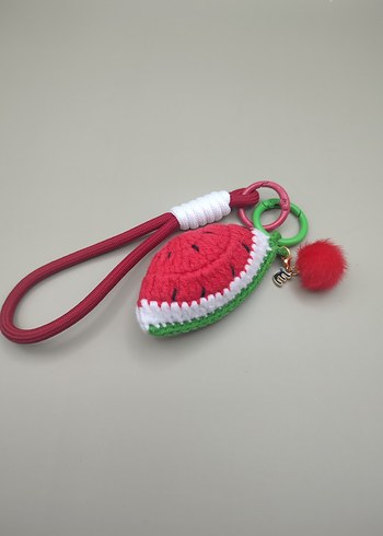Renkli Püsküllü Karpuz Temalı Anahtarlık/ Çanta Charm