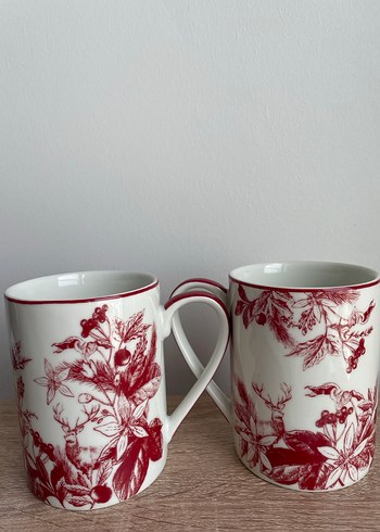 Beden H&M HOME 2 ADET KUPAKırmızı Desenli Seramik Kupa Seti