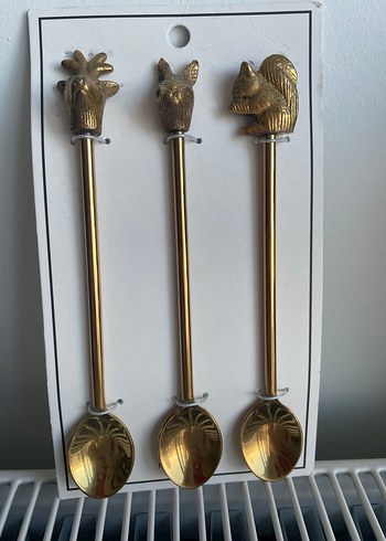 H&M Home H&M Home Altın Renkli Hayvan Figürlü 3'lü Kaşık Seti