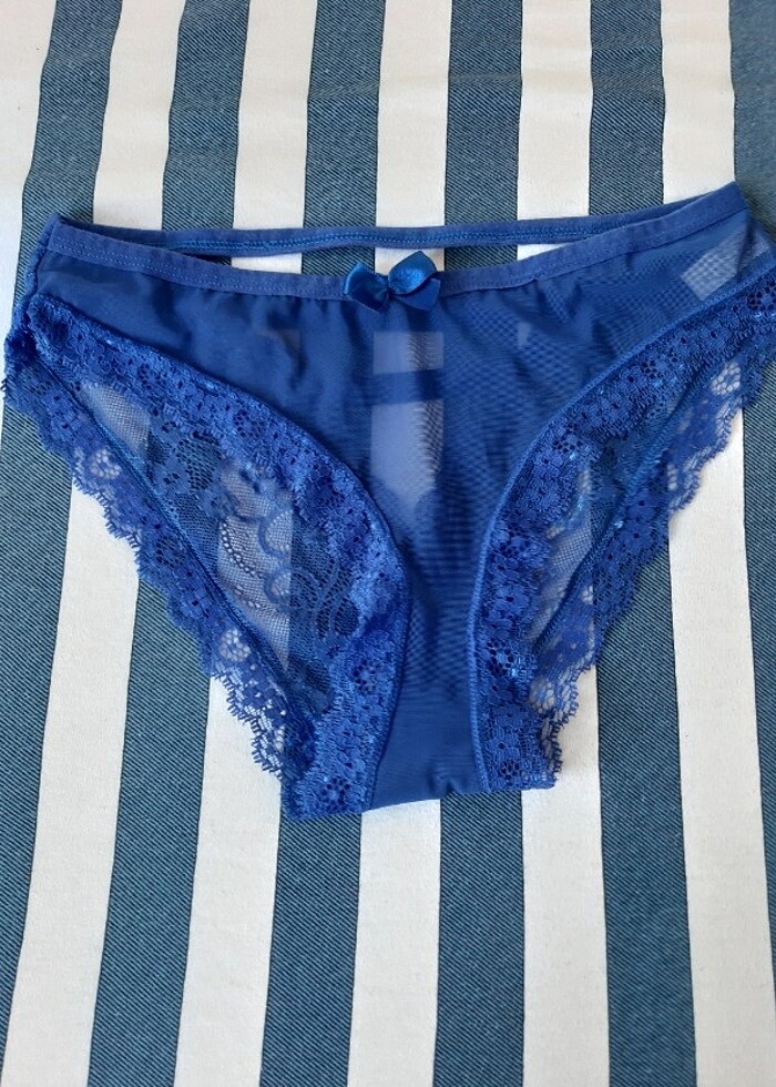 Dantelli arkası taşlı külot  - Görsel 3