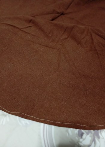 Kahverengi Keten Yuvarlak Masa örtüsü - Görsel 2