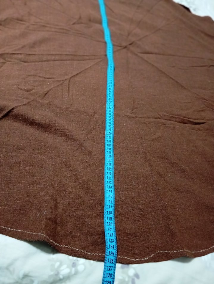 Kahverengi Keten Yuvarlak Masa örtüsü - Görsel 4