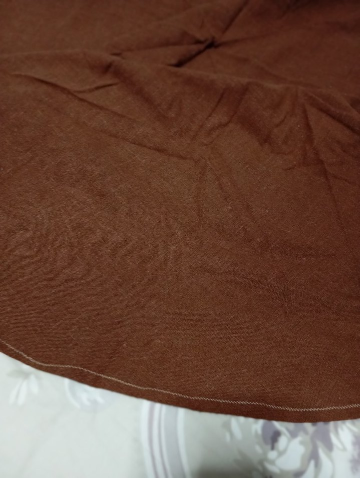 Kahverengi Keten Yuvarlak Masa örtüsü - Görsel 2