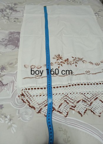 Nakış Dantelli Beyaz Buzdolabi veya Masa Örtüsü - Görsel 5