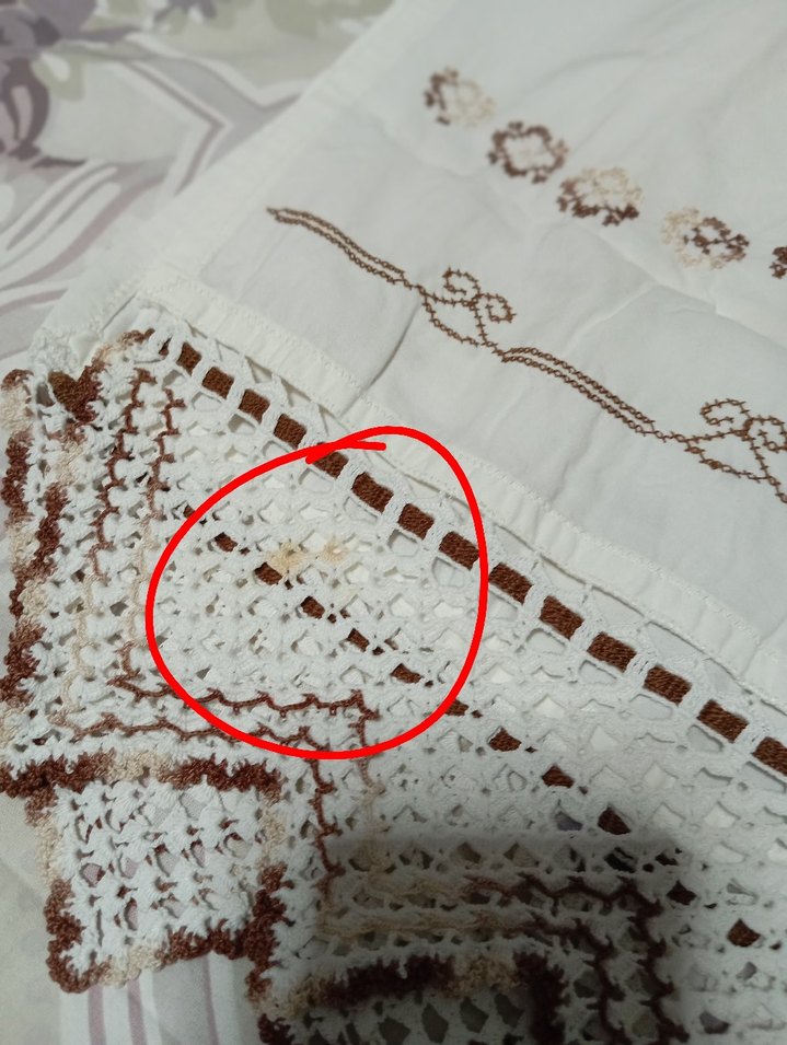 Nakış Dantelli Beyaz Buzdolabi veya Masa Örtüsü - Görsel 4