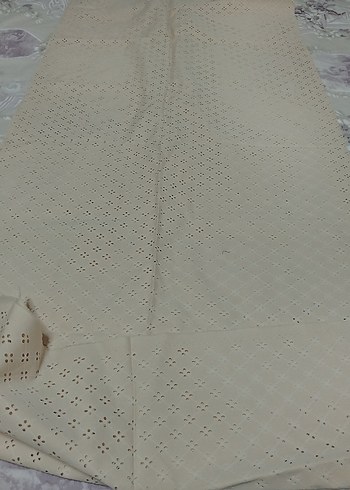 Bej Delikli Masa Örtüluk Kumas ( 148x125 ) cm - Görsel 2