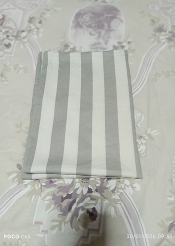 Gri Çizgili Çift Kişilik Pamuk Saten Yastık Kılıfı - Görsel 4