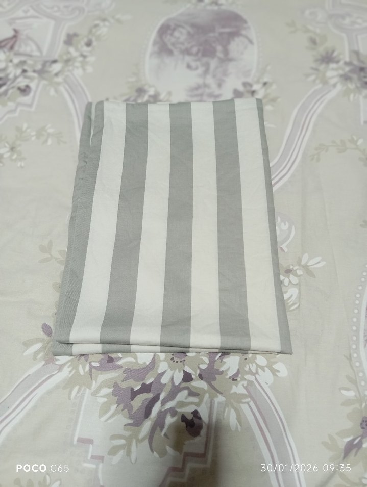 Gri Çizgili Çift Kişilik Pamuk Saten Yastık Kılıfı - Görsel 4