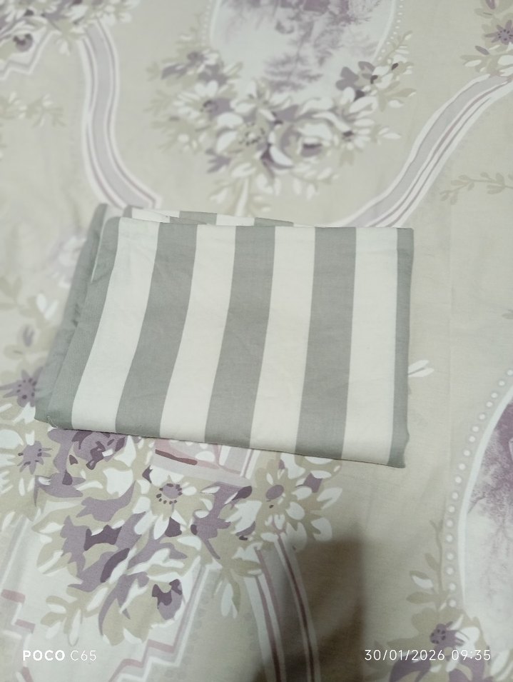 Gri Çizgili Çift Kişilik Pamuk Saten Yastık Kılıfı - Görsel 5