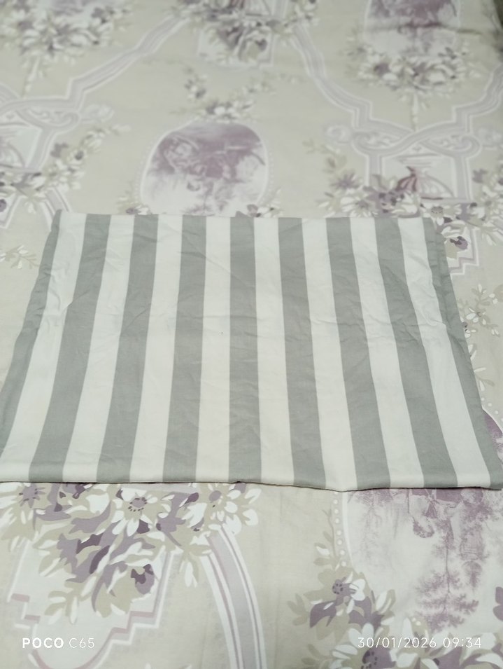 Gri Çizgili Çift Kişilik Pamuk Saten Yastık Kılıfı - Görsel 3