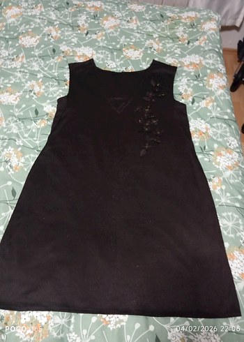 kaliteli yünlü pamuklu kumaş jile elbise - Görsel 2