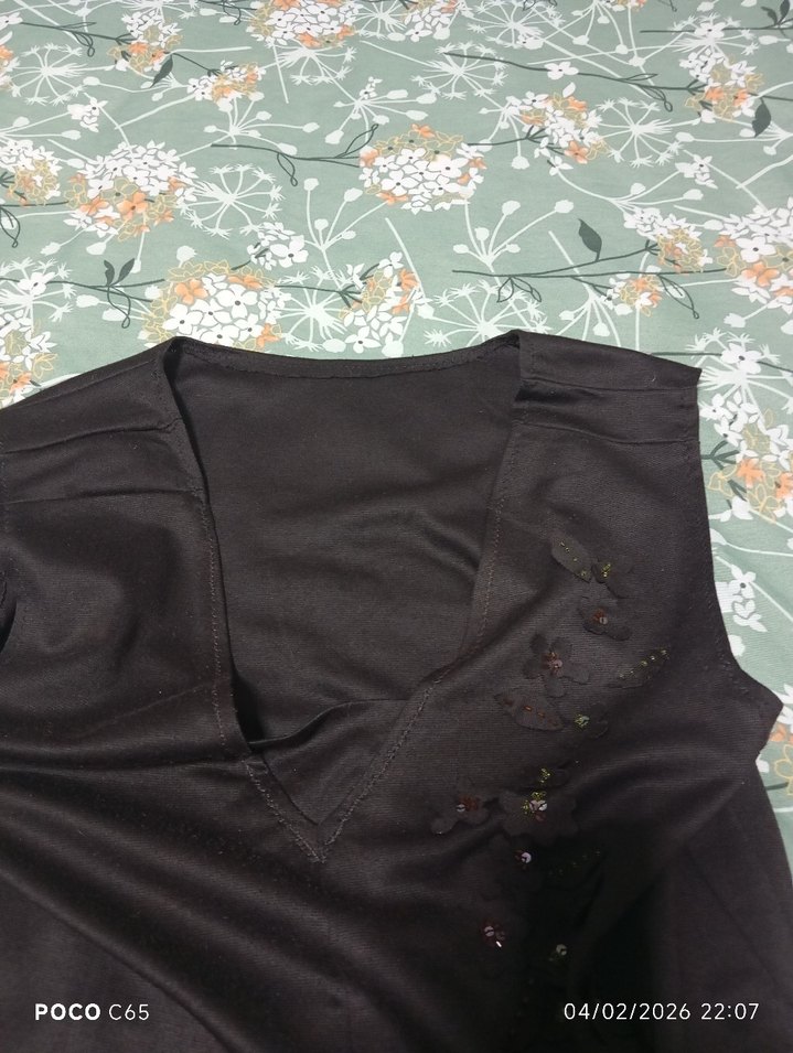 kaliteli yünlü pamuklu kumaş jile elbise - Görsel 4