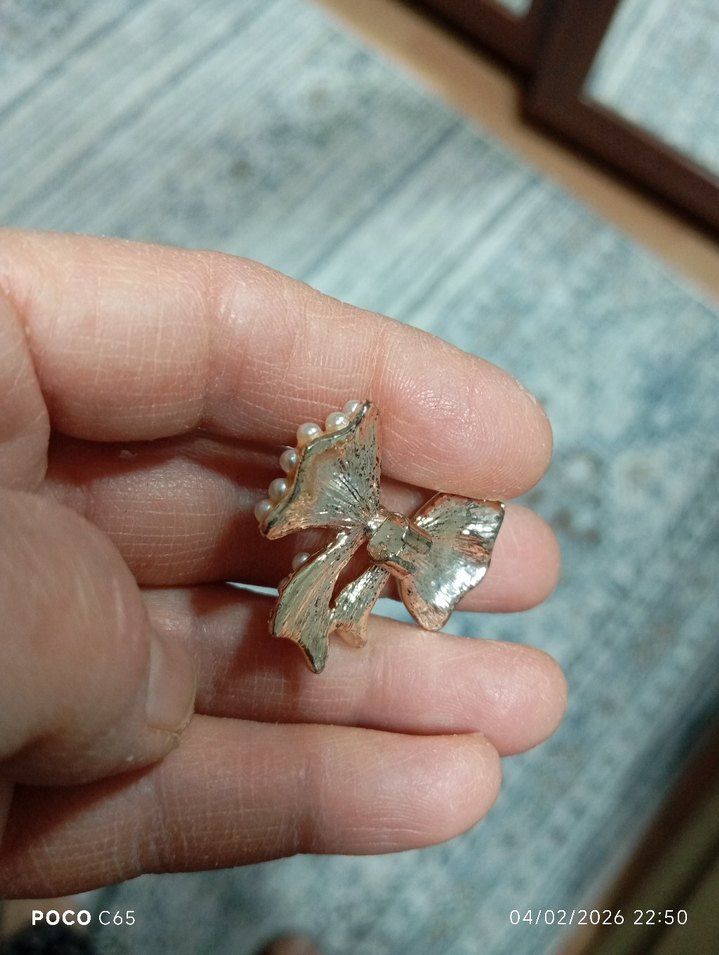 incili fiyonk saç, çanta vb. süsleme tokası - Görsel 4