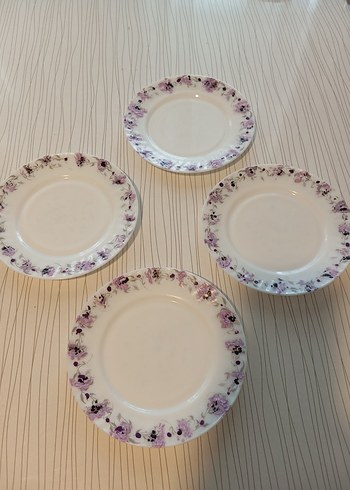 4lü arcopal el boyaması pasta, tatlı tabağı