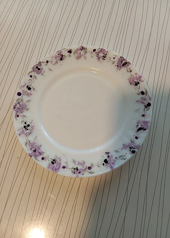 Beden mor Renk 4lü arcopal el boyaması pasta, tatlı tabağı