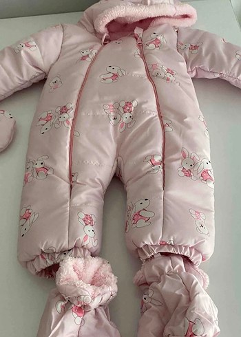 Kapüşonlu Kürklü Bebek kar montu - Görsel 2