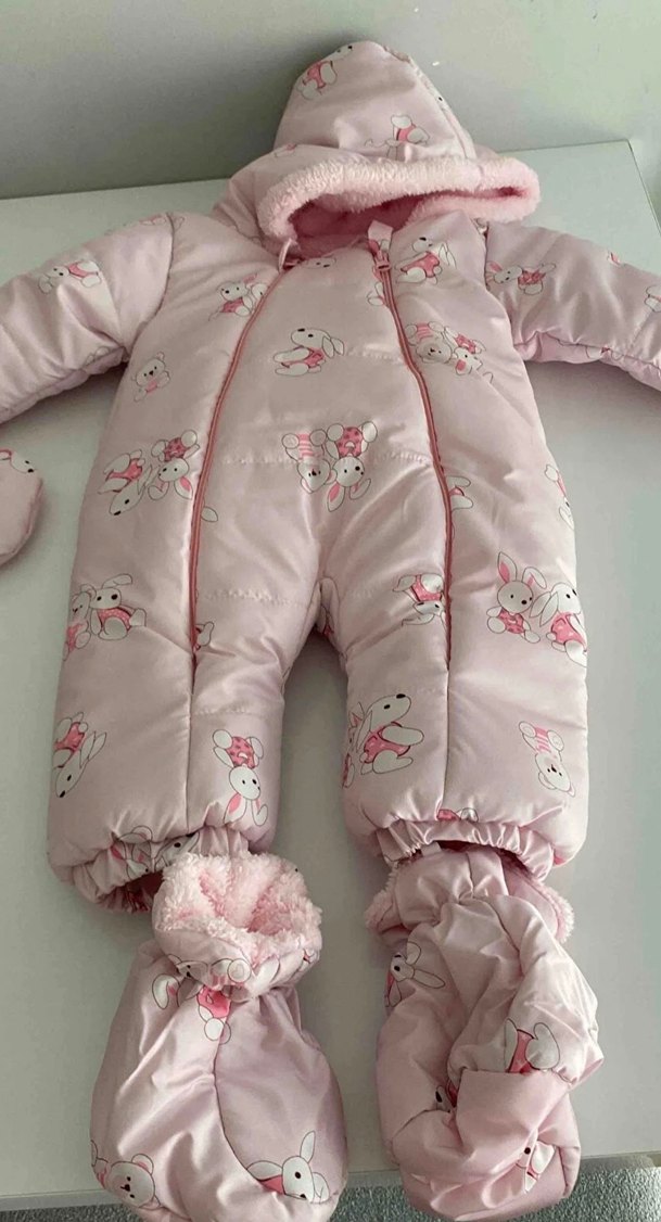 Kapüşonlu Kürklü Bebek kar montu - Görsel 2