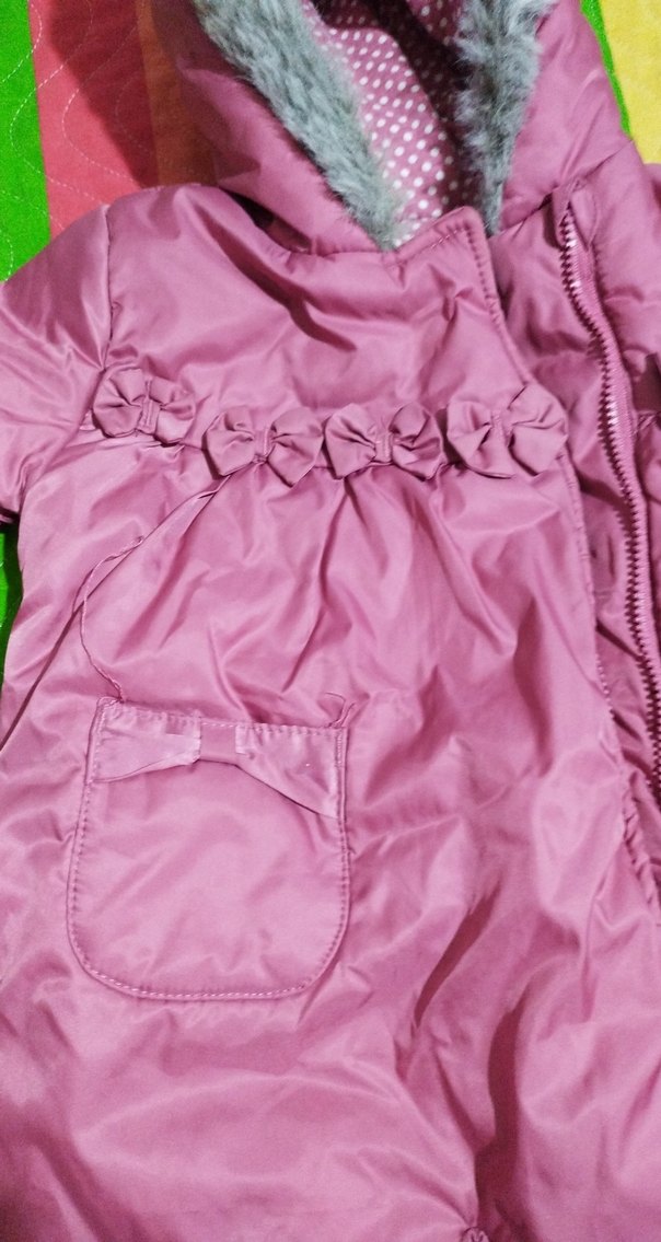 Kürklü Kapüşonlu Mor Bebek Tulumu - Görsel 2