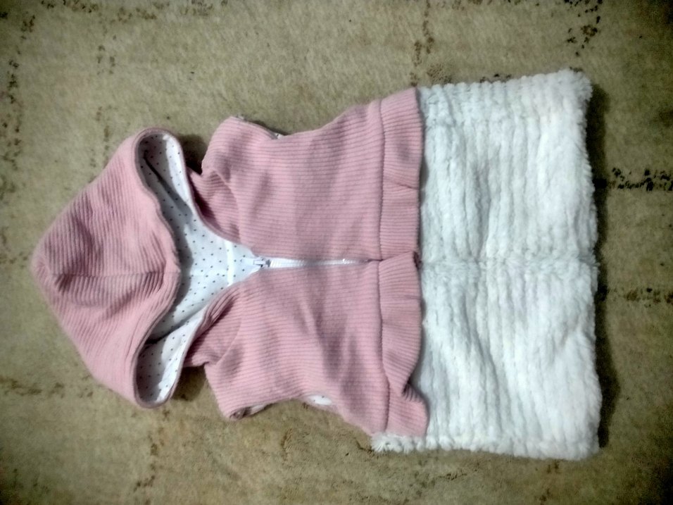 Kız Çocuk Pembe Kapüşonlu Triko Yelek - Görsel 2