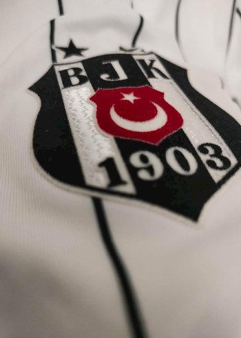 Beşiktaş Beyaz Çizgili Uzun Kollu V Yaka Forma ORJİNAL - Görsel 3