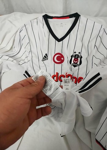 Beşiktaş Beyaz Çizgili Uzun Kollu V Yaka Forma ORJİNAL - Görsel 4