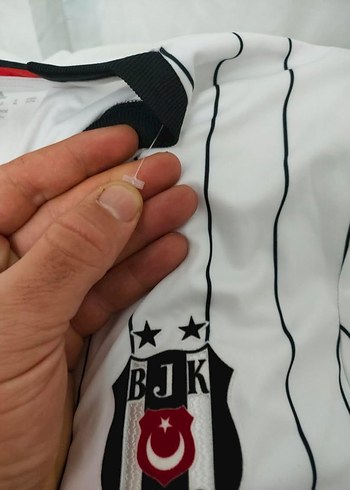 Beşiktaş Beyaz Çizgili Uzun Kollu V Yaka Forma ORJİNAL - Görsel 2