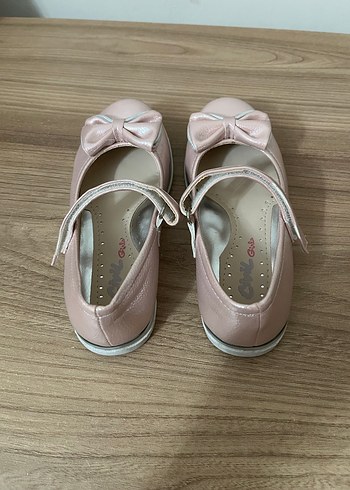 Kız Çocuk Pembe Fiyonklu Babet Ayakkabı - Görsel 2
