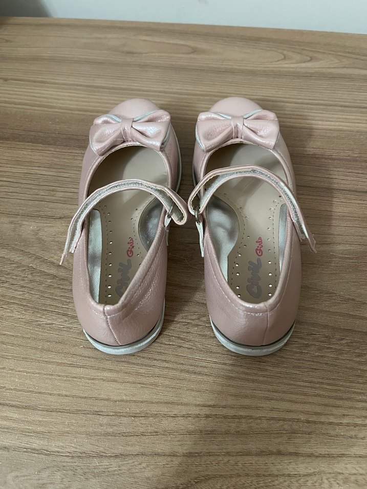 Kız Çocuk Pembe Fiyonklu Babet Ayakkabı - Görsel 2