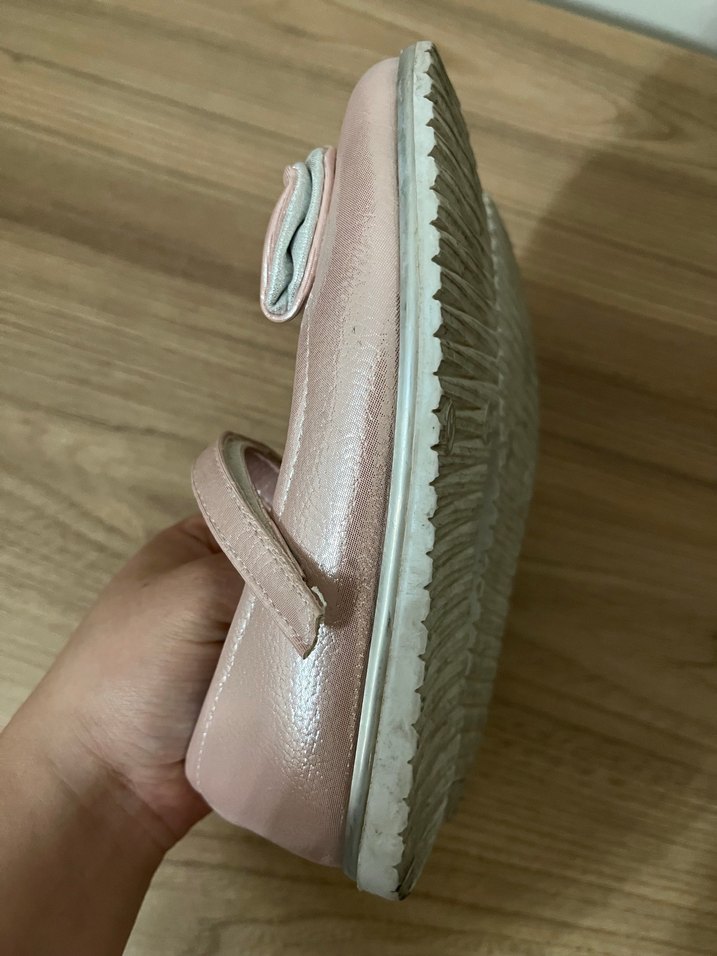 Kız Çocuk Pembe Fiyonklu Babet Ayakkabı - Görsel 5